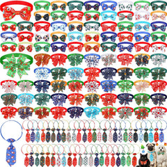 Hosuly 150-pcs Christmas bowknot collars packaging for gifting and storage
