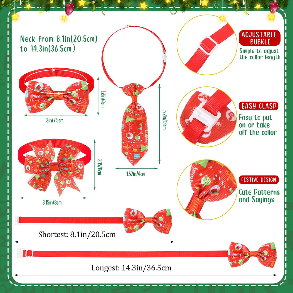 Hosuly Christmas dog tie collars showing multiple styles for groomers and parties