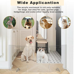 HotSoul clear acrylic dog gate doorway barrier keeps pets safe near stairs.