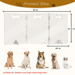 HotSoul clear acrylic dog gate folded storage mode for compact spaces.