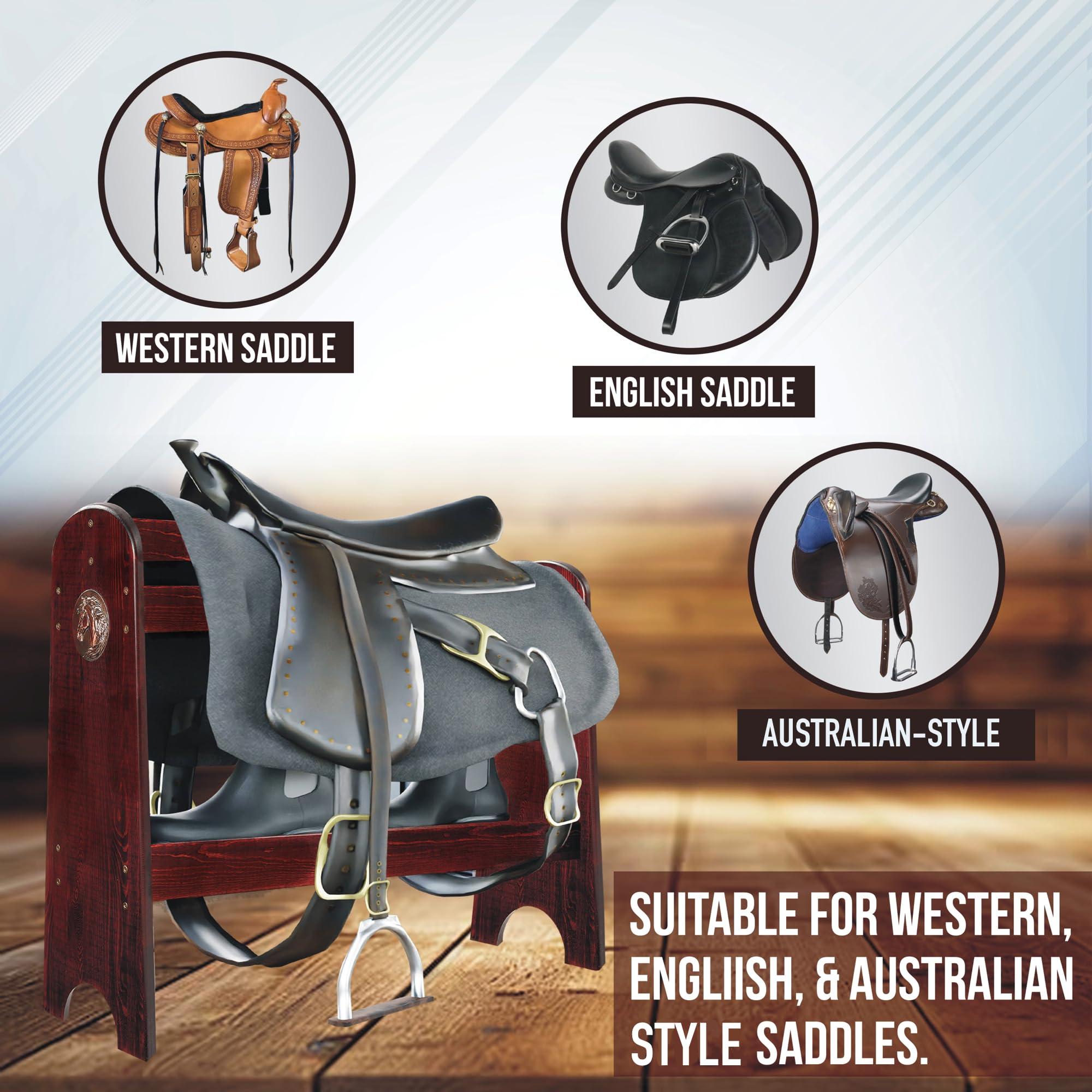 HOTCAN compact saddle stand measures 30 inches tall for easy placement