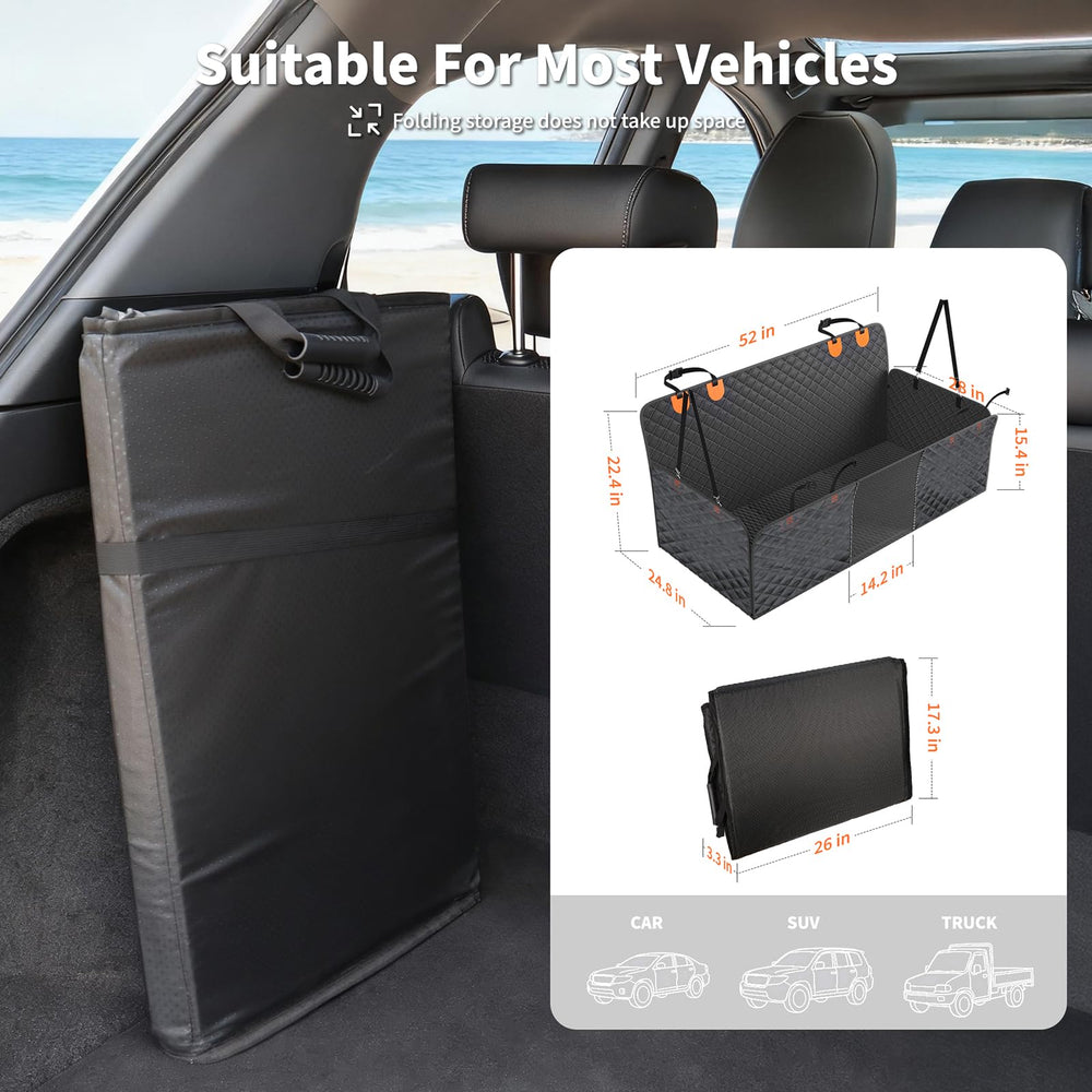 HOTEAGLE black dog seat cover blends with car interiors