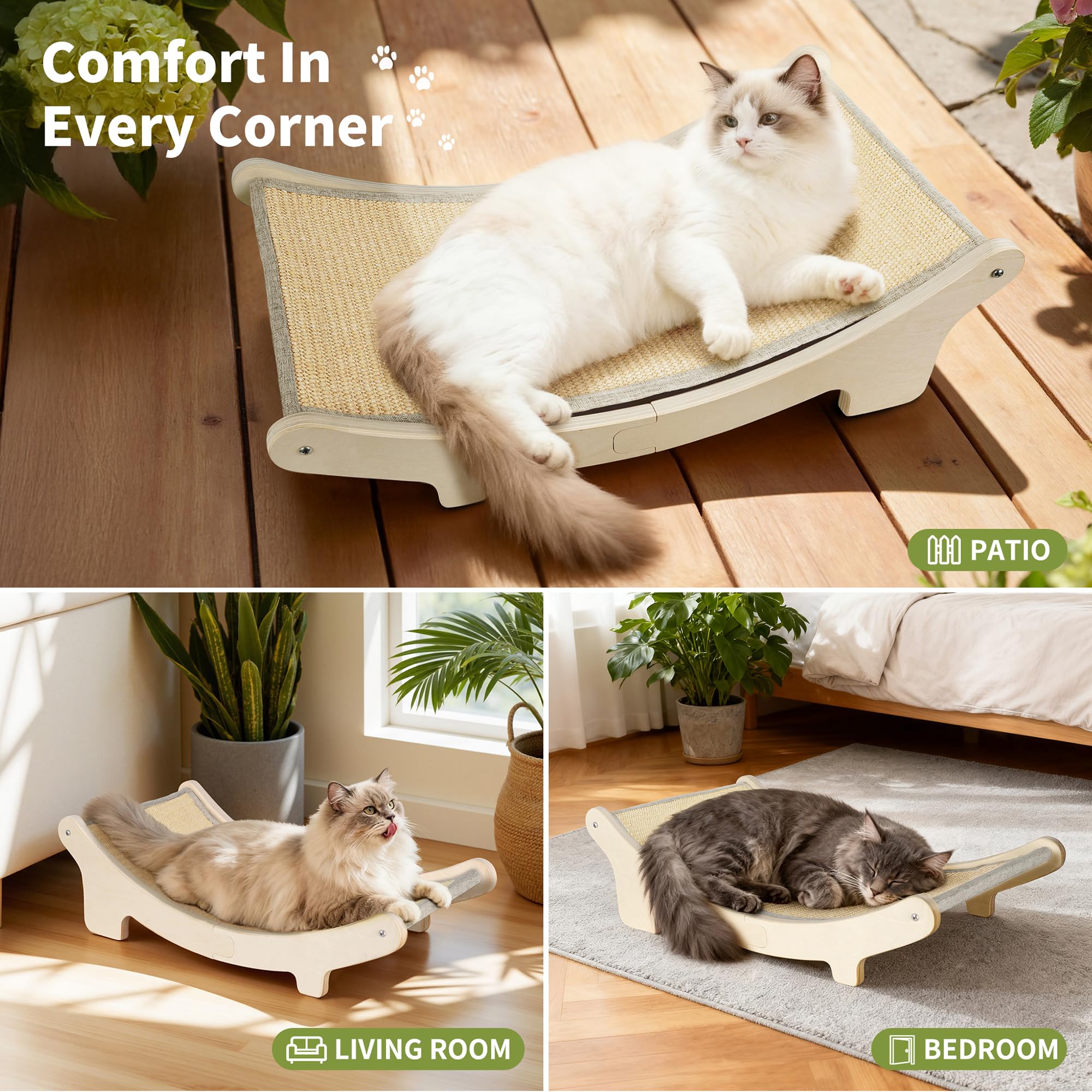 HOTEAGLE natural sisal material resists wear and keeps claws engaged