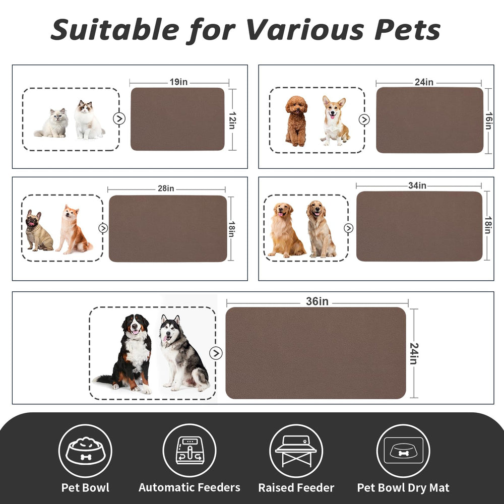 HotLive two-bowl mat fits under feeding stations for pets.