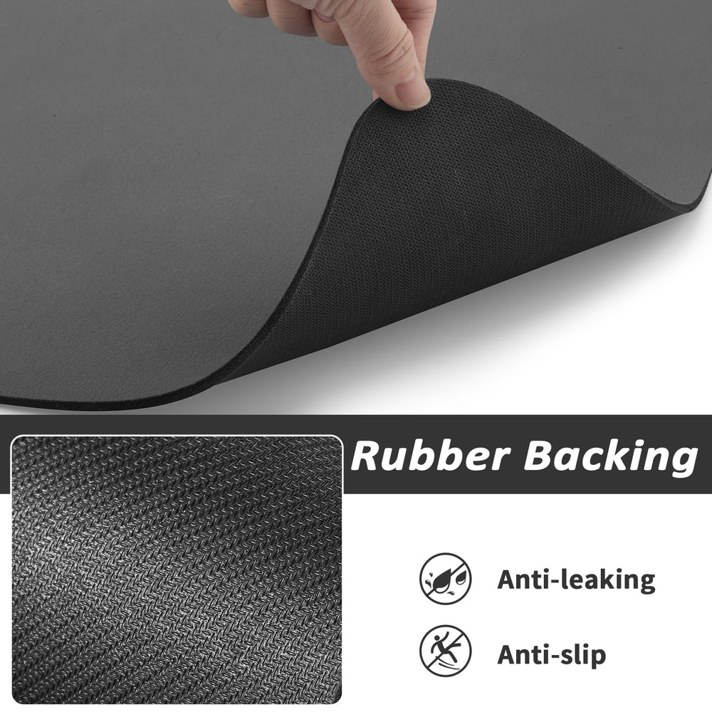 HotLive dog-cat feeding mat holds two bowls for mess-free feeding.