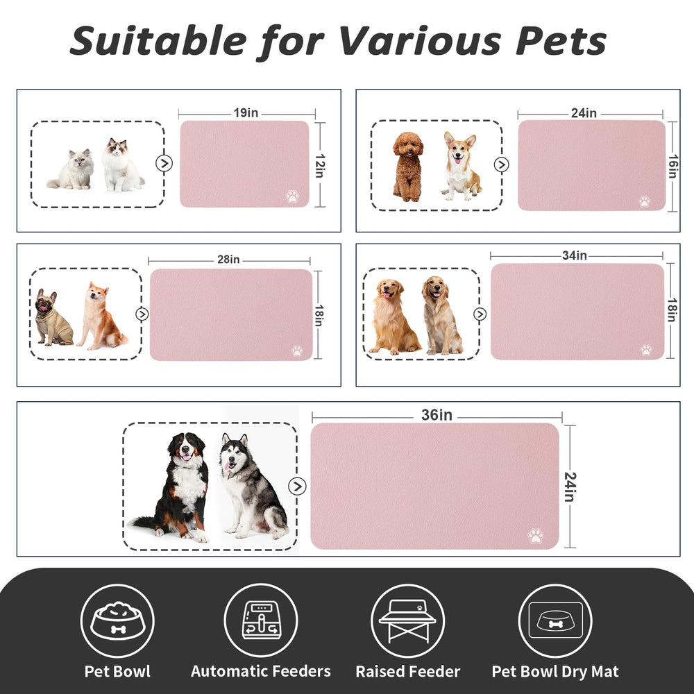 HotLive dog and cat feeding mat fits two bowls for easy feeding
