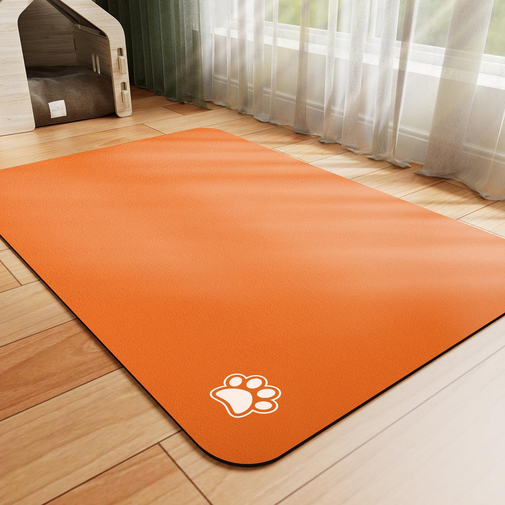 HotLive dog food mat absorbent-water-bowl captures spills, keeps floors clean.