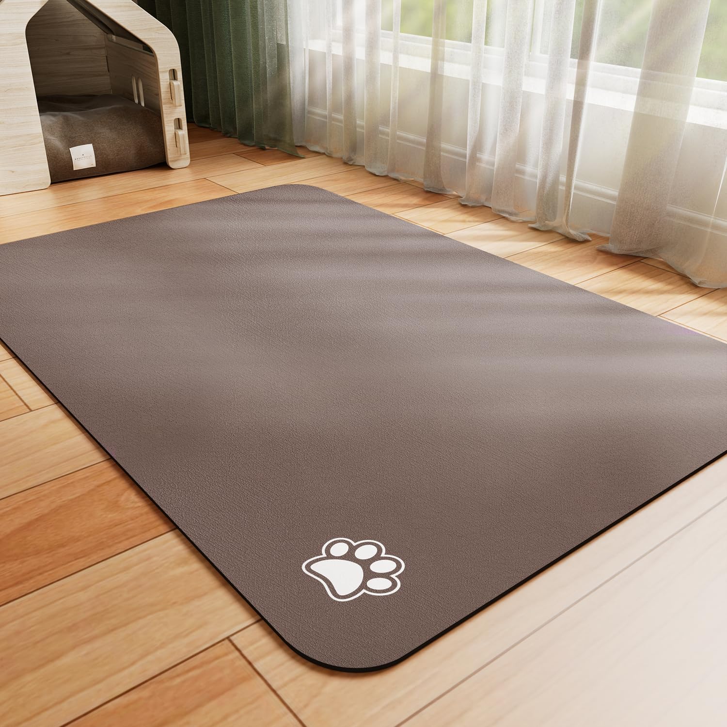 HotLive dog food mat absorbent surface catches spills to protect floors.