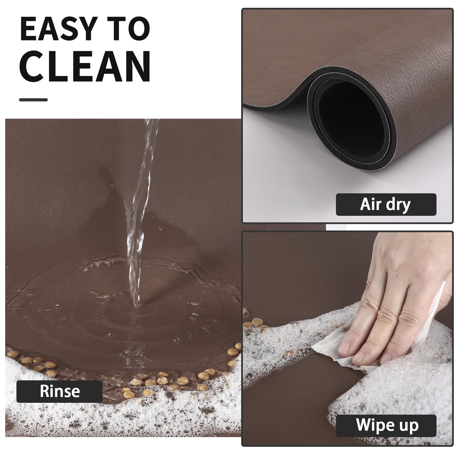 HotLive dog food mat easy-clean surface wipes or rinses quickly