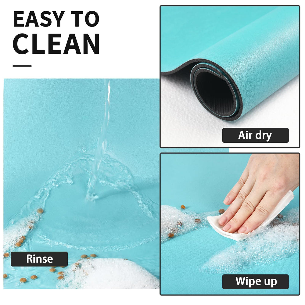 HotLive dog mat easy-clean material wipes clean and air dries fast.