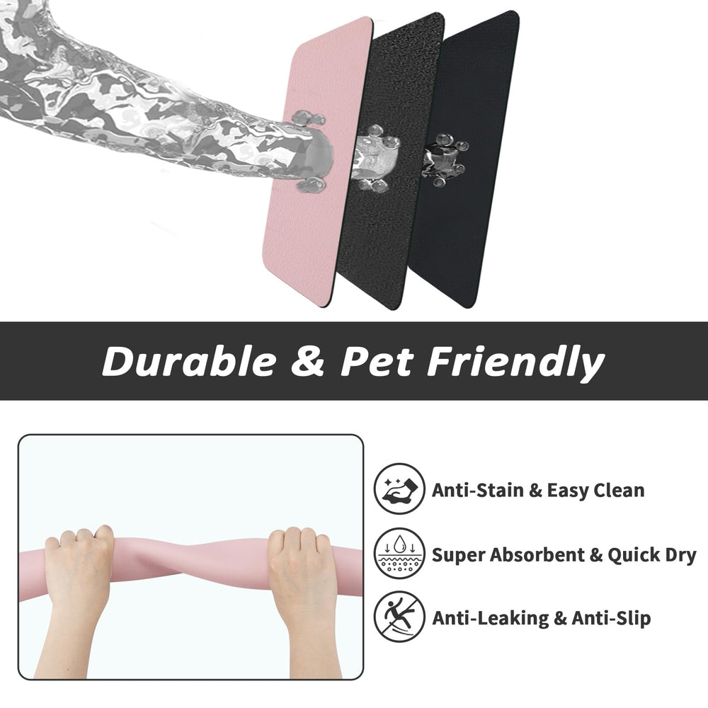HotLive Durable Pet Feeding Mat Under Feeder supports two bowls securely