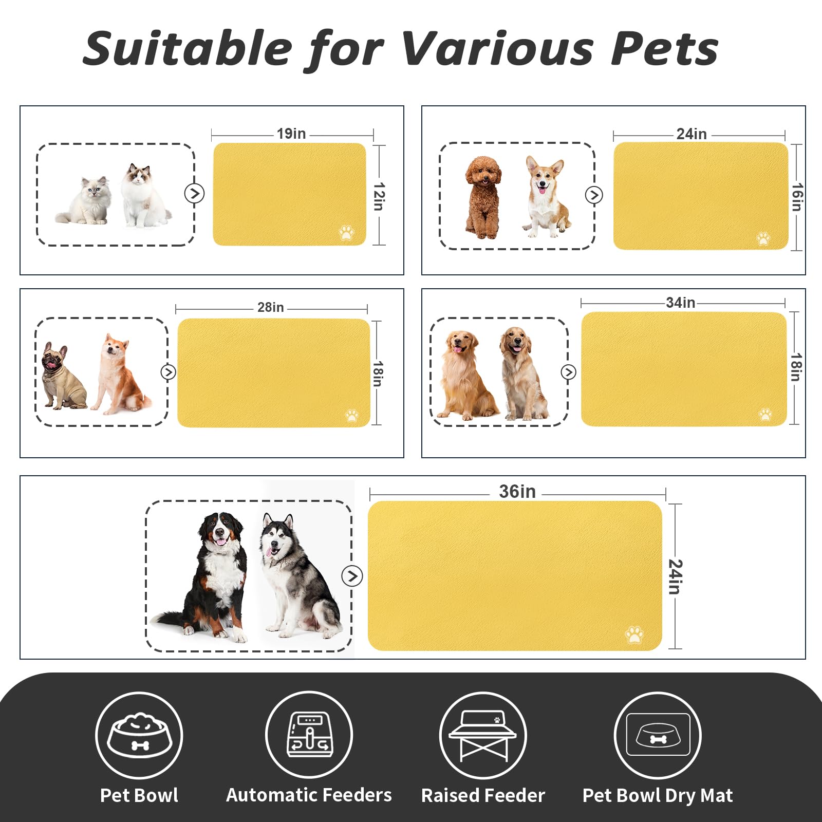 HotLive easy-clean pet placemats resist hair and dust and wipe clean