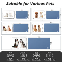 HotLive mat accommodates two bowls for dogs or cats.