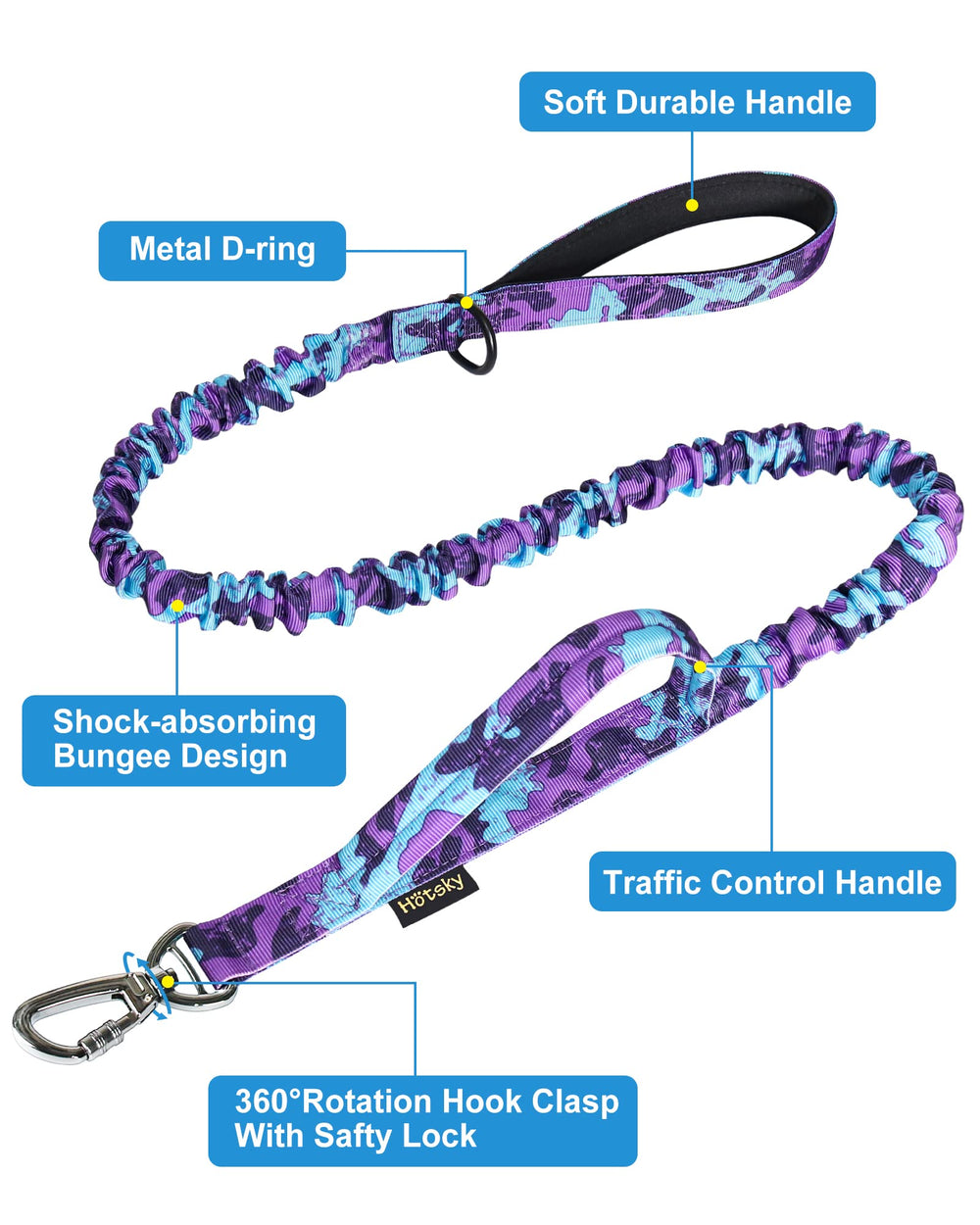 Hotsky Airtag holder and patches attached to collar for visibility and tracking.