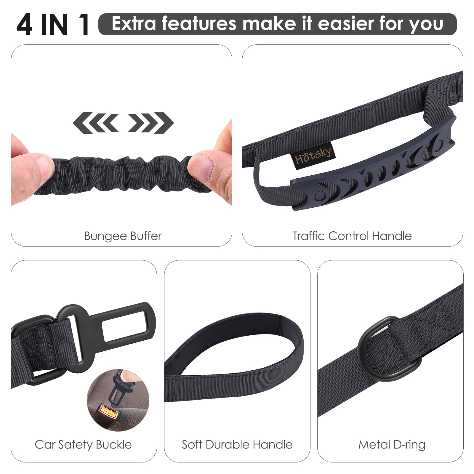Hotsky tecnología bungee elástico para amortiguar tirones.