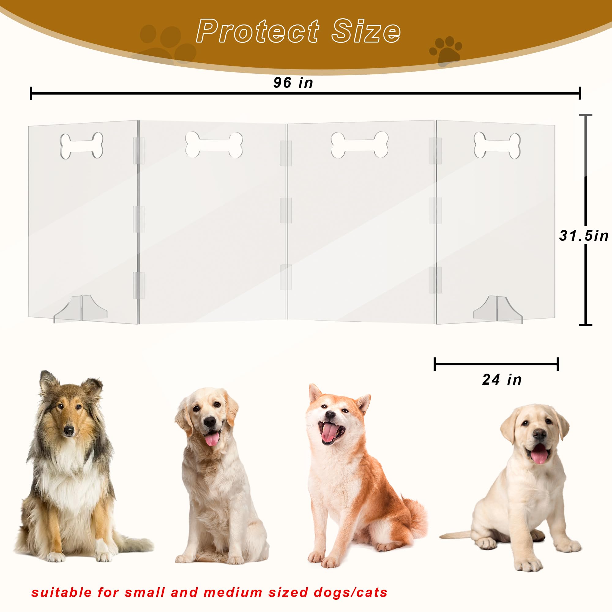 HotSoul Clear Acrylic Dog Gate in doorway demonstrates easy use for doorways.