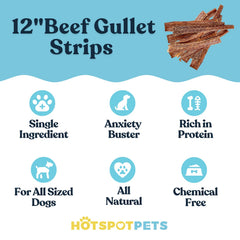 HotSpot Pets beef esophagus treats with slow-dried texture for flavorful dental chew