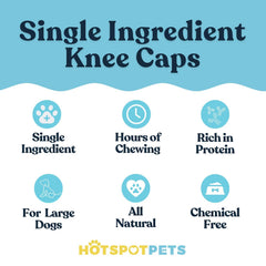 Hotspot Pets beef knee caps packaging, American-made treat with no artificial ingredients.