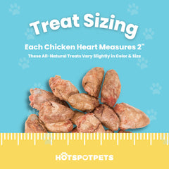 Hotspot Pets resealable bag keeps freeze-dried chicken hearts fresh.