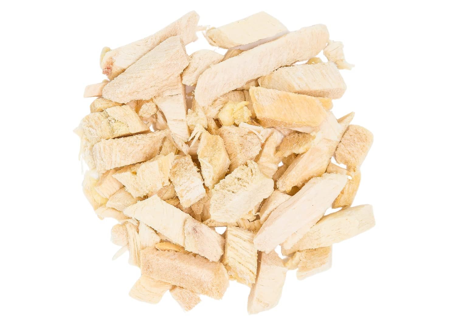 Hotspot Pets freeze dried chicken treats in a bowl suitable for feeding.