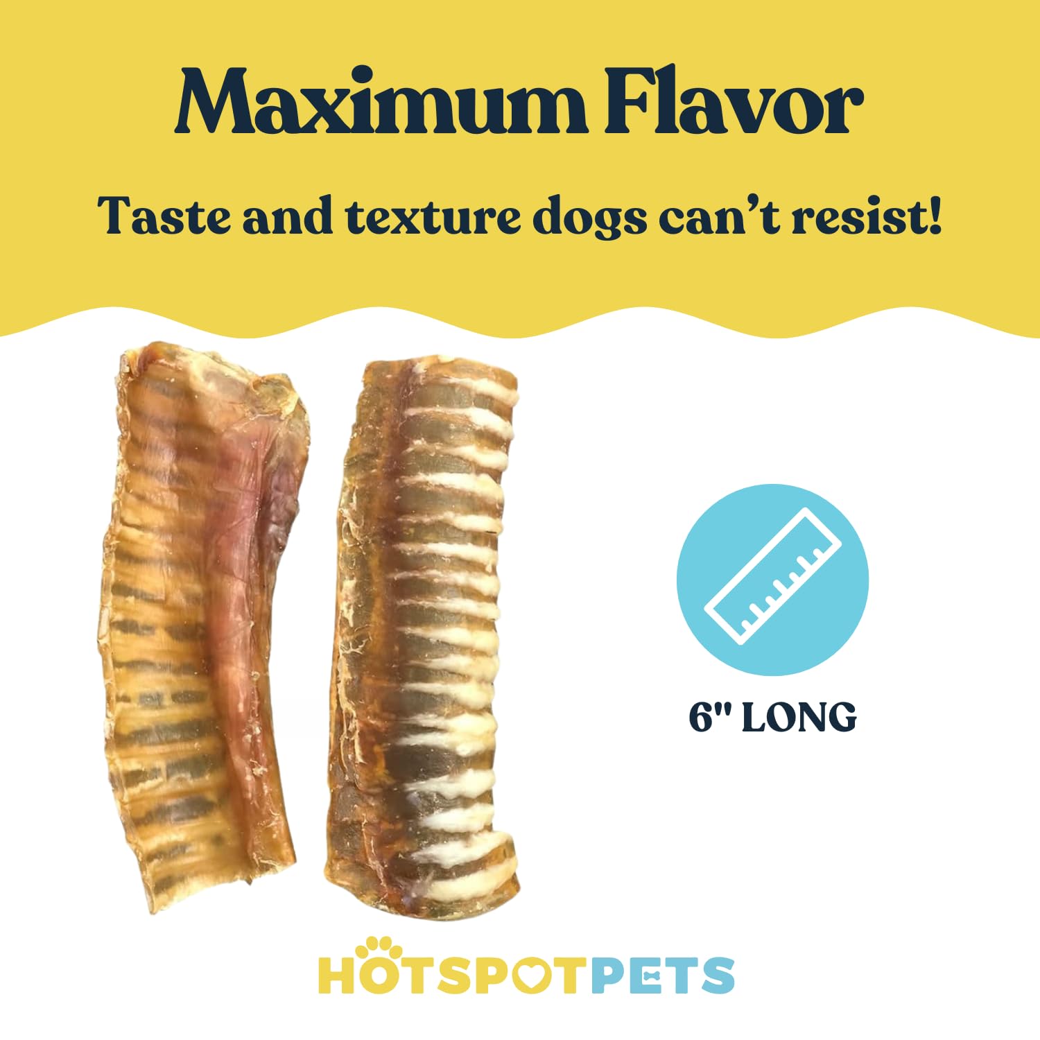 Hotspot Pets grass-fed beef trachea: no rawhide, natural chew for dogs
