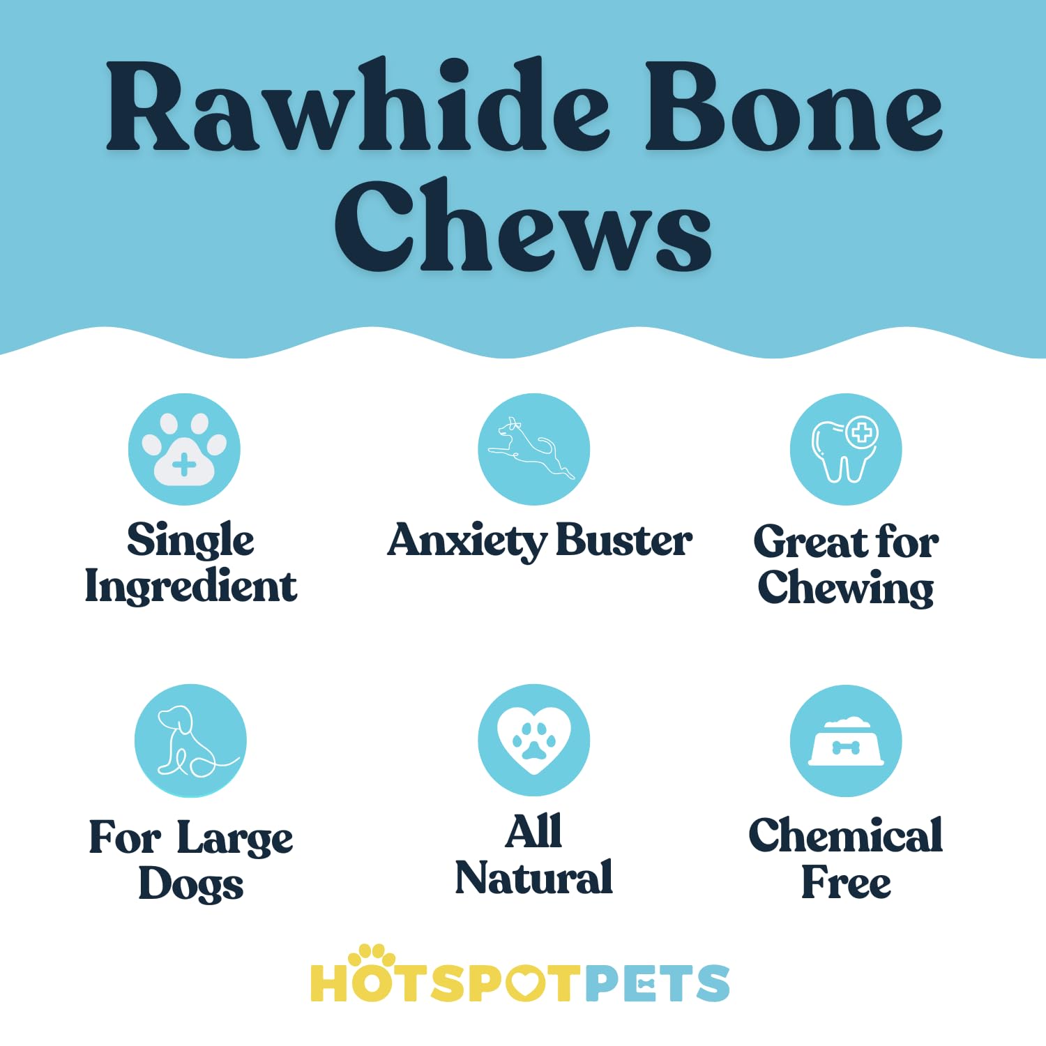 Hotspot Pets grass-fed rawhide bone for aggressive chewers
