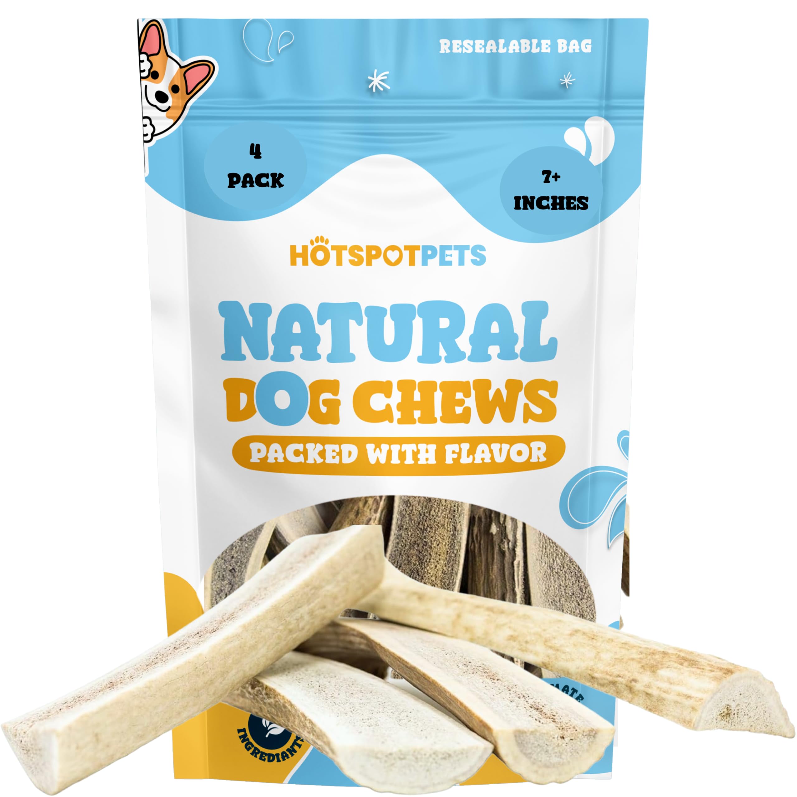 Hotspot Pets premium-grade elk antlers color-density close-up—top-quality chew for strong chewers