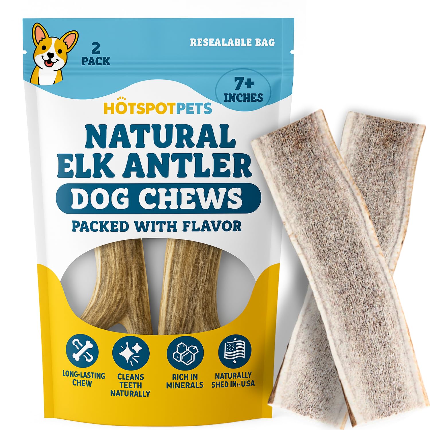 Hotspot Pets premium-grade elk antlers selected for color and density.