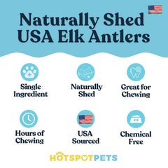 Hotspot Pets premium split elk antlers 4pack center marrow—natural calcium source for dogs