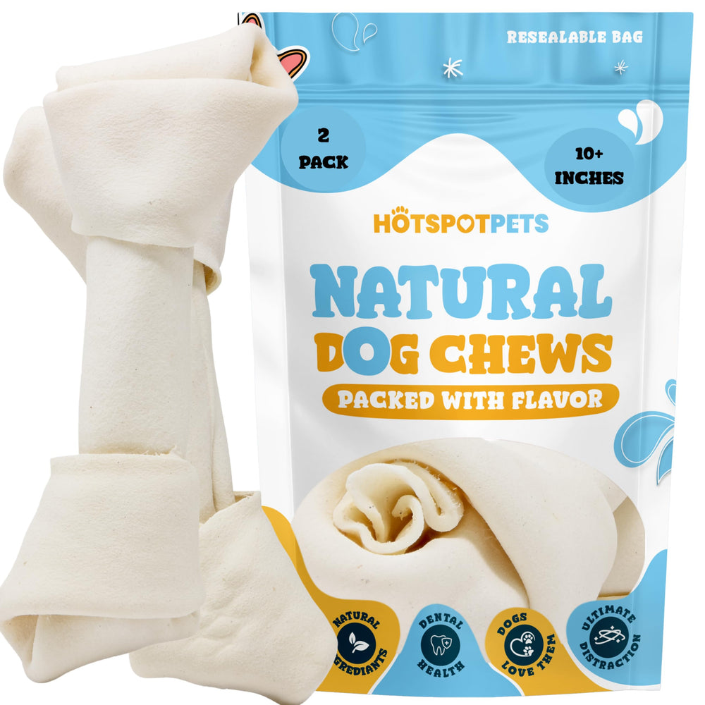 Hotspot Pets rawhide bone close-up with meaty aroma