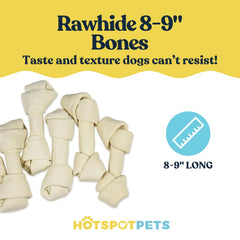 Hotspot Pets 8-9 inch bone close-up, sized for large breeds and chewing redirection