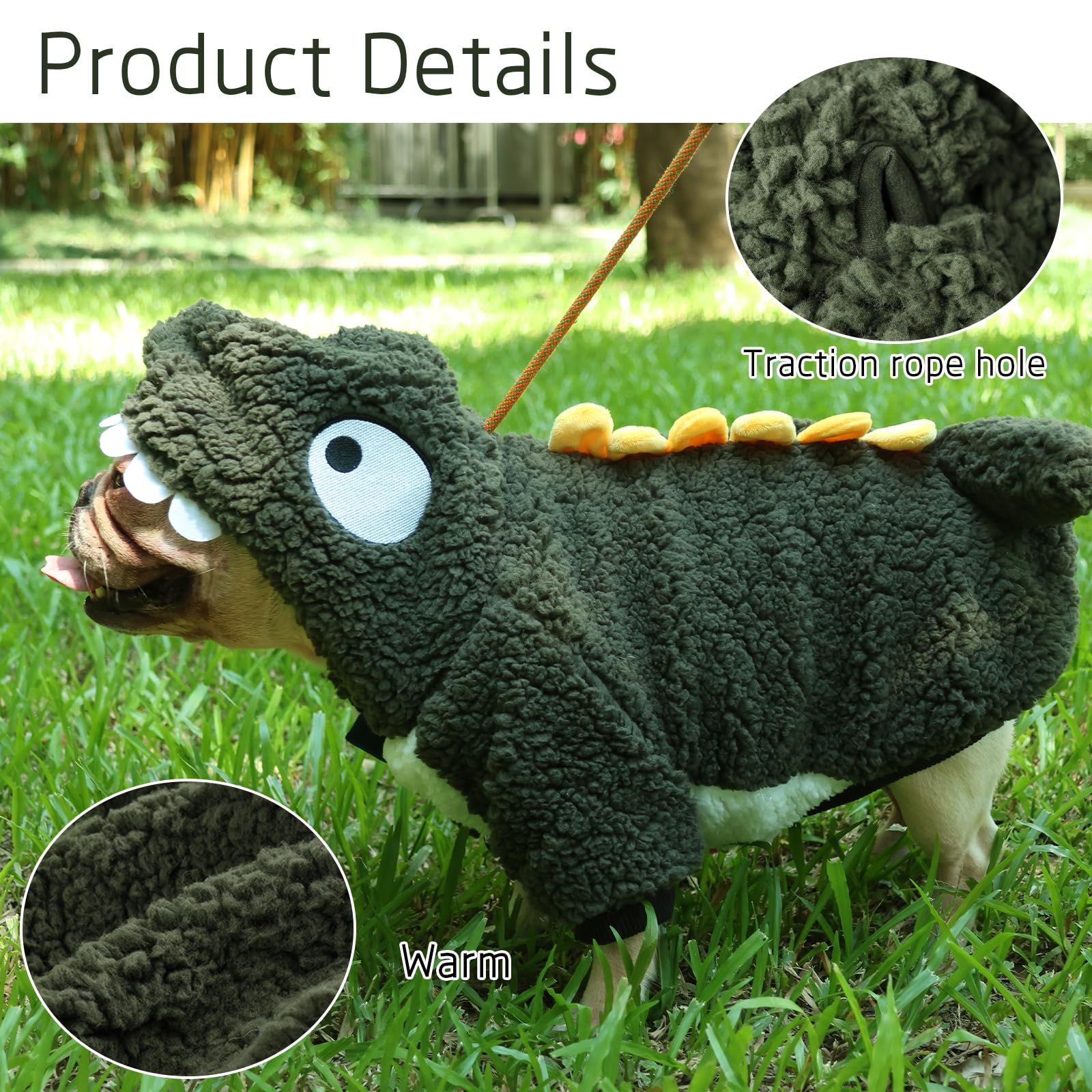Hotumn dog jacket double zipper enables easy on/off