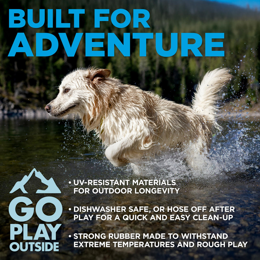 HOUND2O orange rope bumper increases outdoor visibility during play.