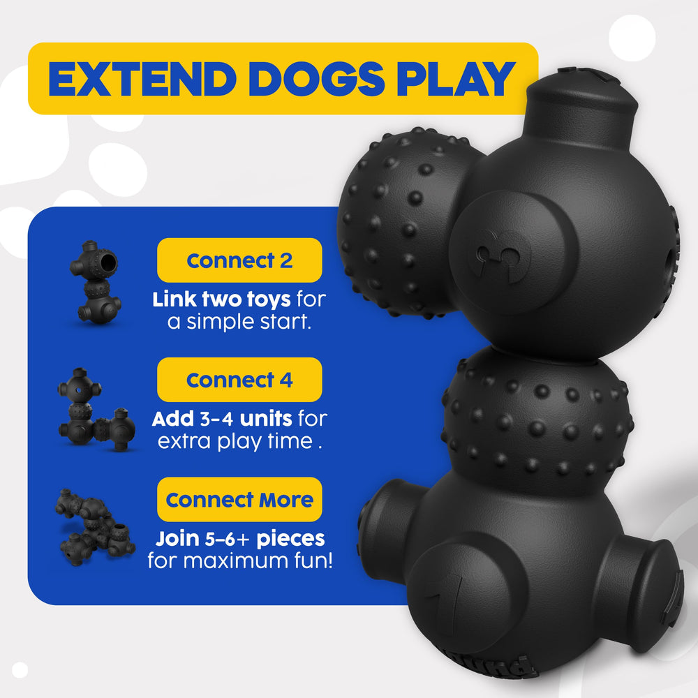 HOUNDGAMES mix-and-match stackable pieces increase difficulty for curious dogs