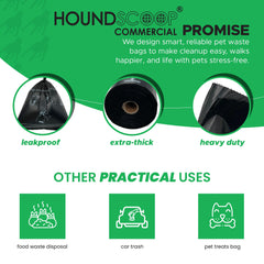 HOUNDSCOOP opaque black bags provide discreet waste pickup for commercial areas.