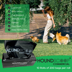 HOUNDSCOOP 10 rolls of bags ready for fast restocking in HOA facilities.