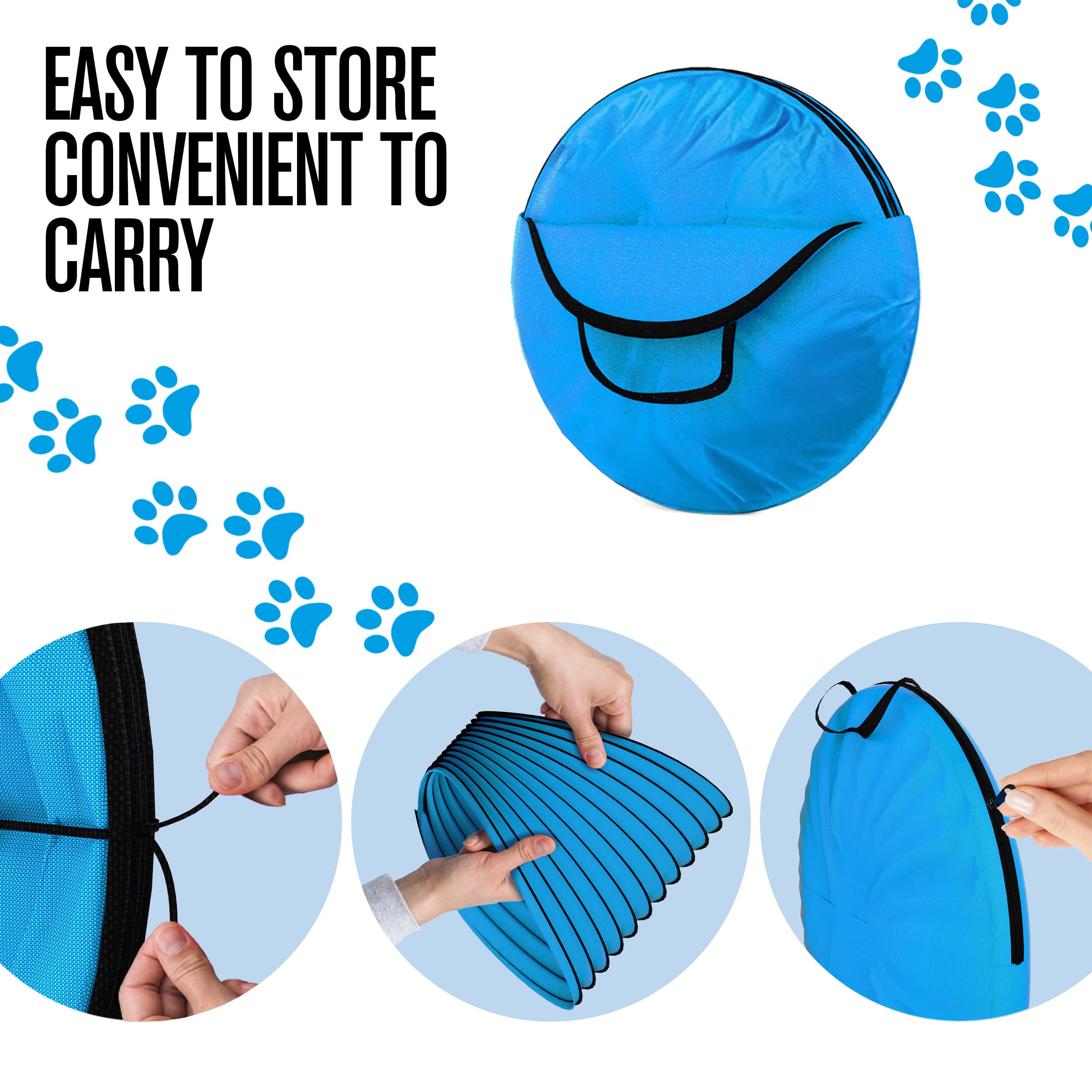 Houseables dog tunnel compact folded fits small storage spaces