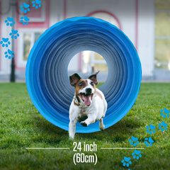 Houseables dog tunnel anti-rust stakes secure setup on grass