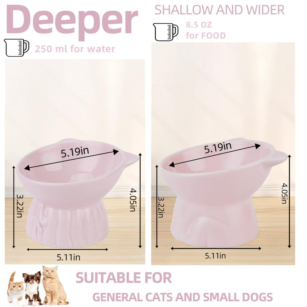 Hovico pink tilted 15-degree bowls reduce neck strain during meals.