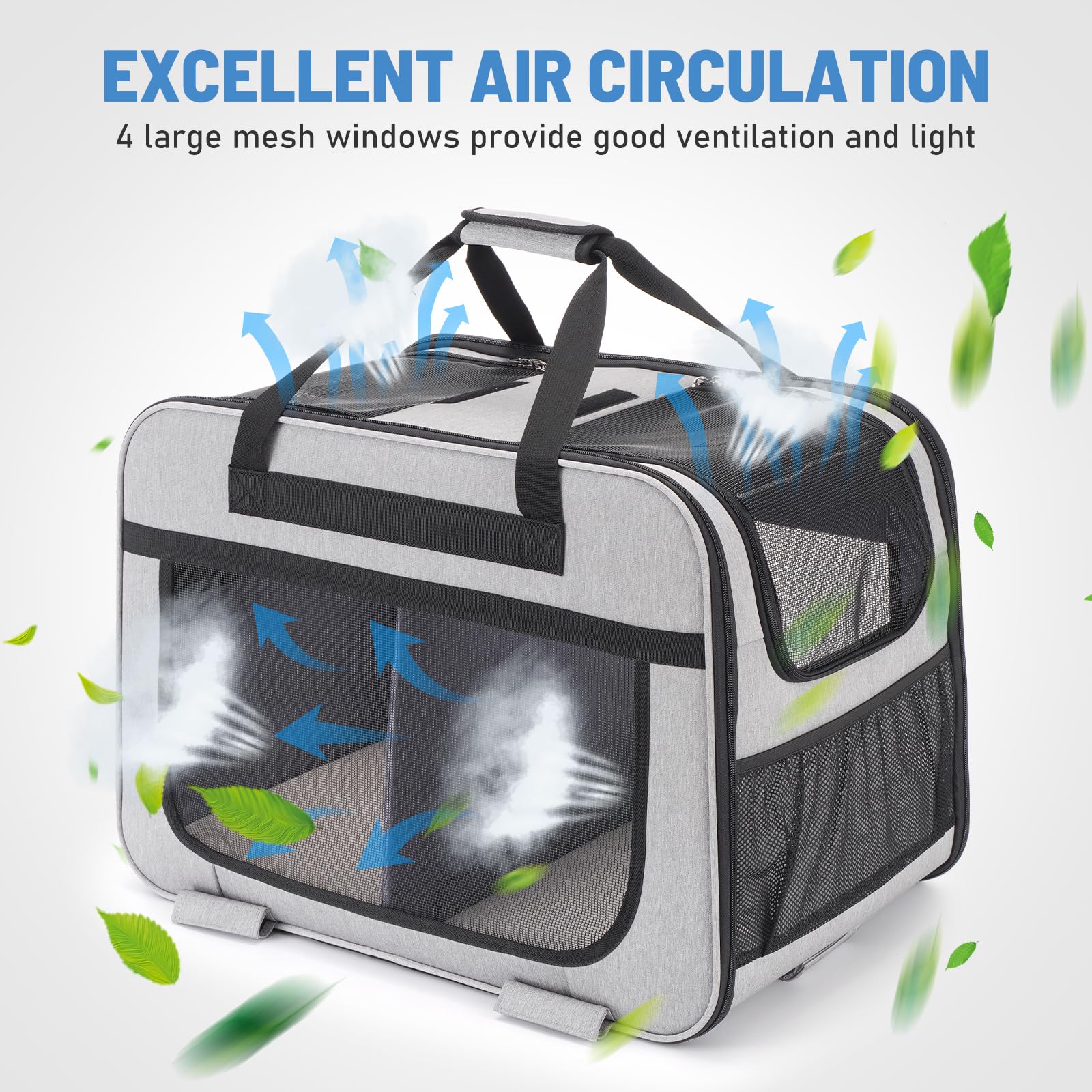 HOVONO cat carrier top opening makes loading pets easy during vet visits.