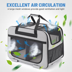 HOVONO cat carrier top opening makes loading pets easy during vet visits.