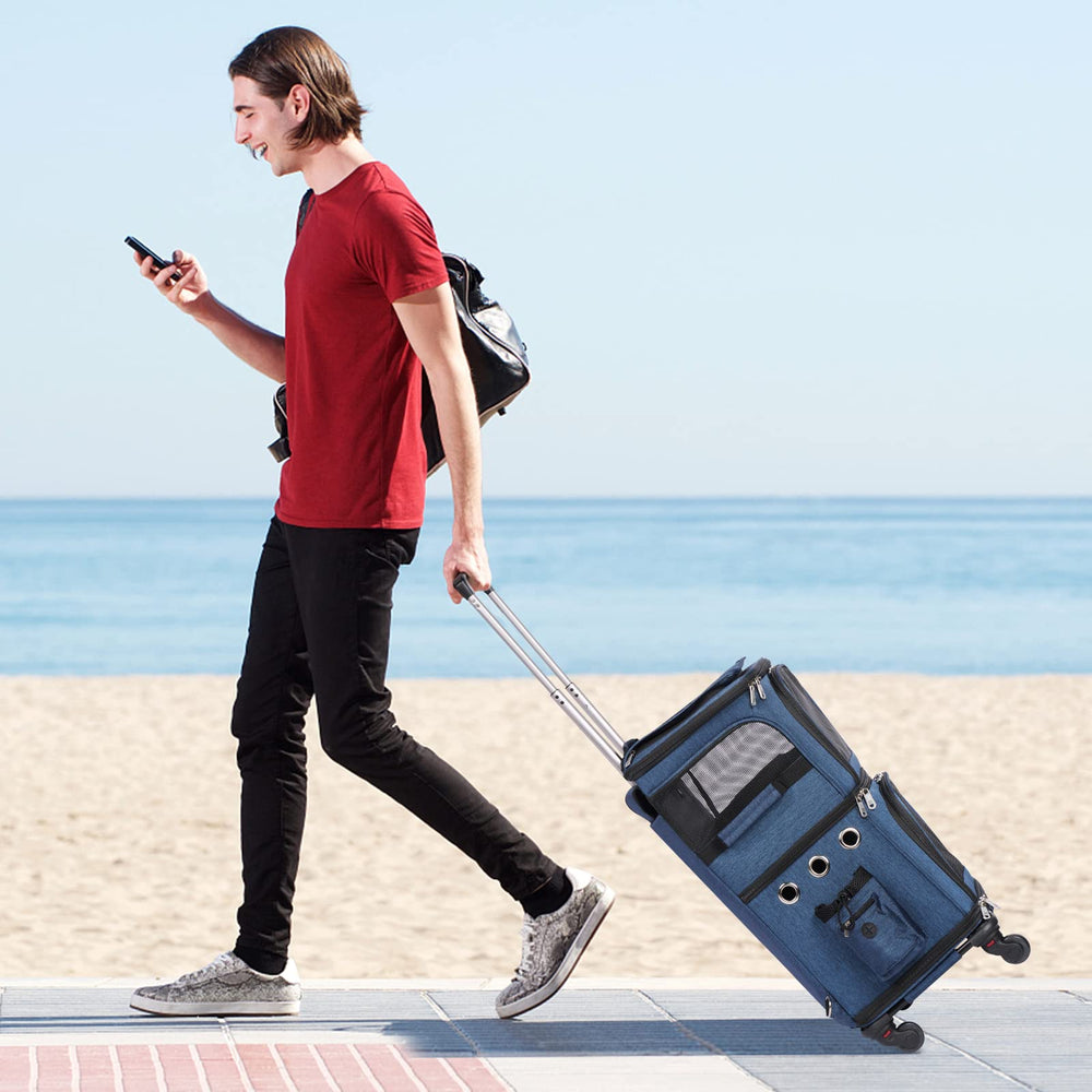 HOVONO adjustable push button handle makes comfortable traveling on stairs and streets