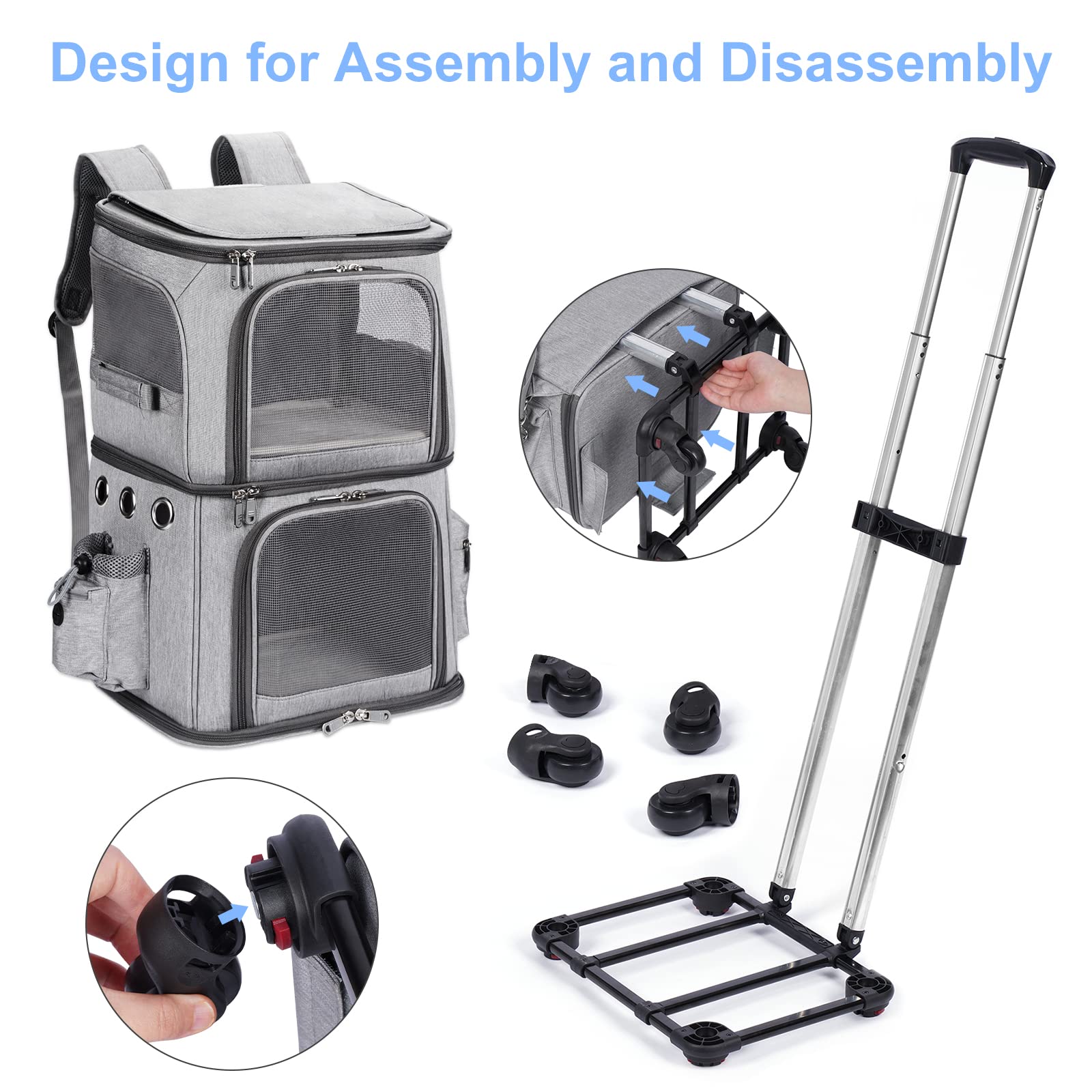 HOVONO removable divider converts two compartments into one for a larger pet.