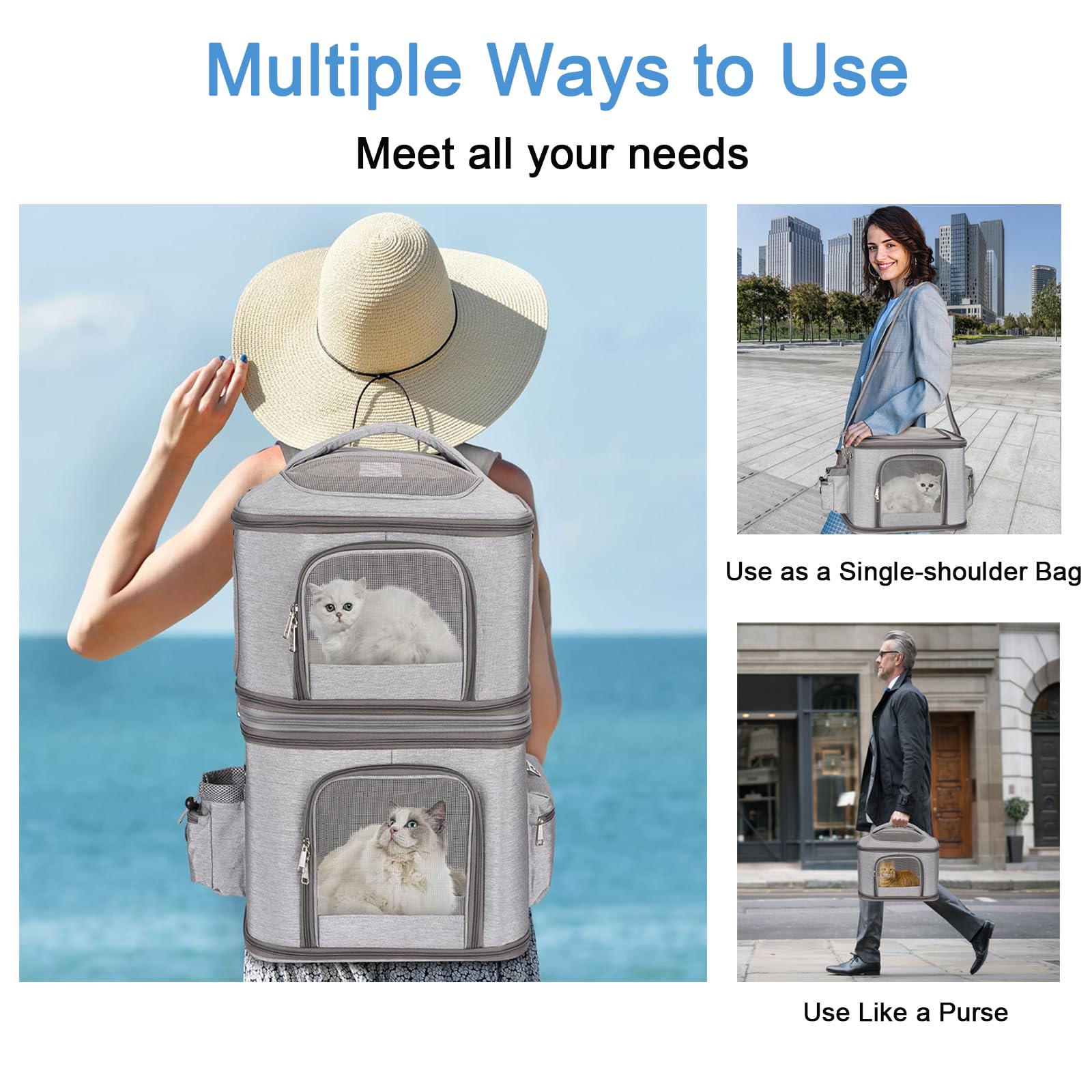 HOVONO large two-pet carrier suitable for trips.