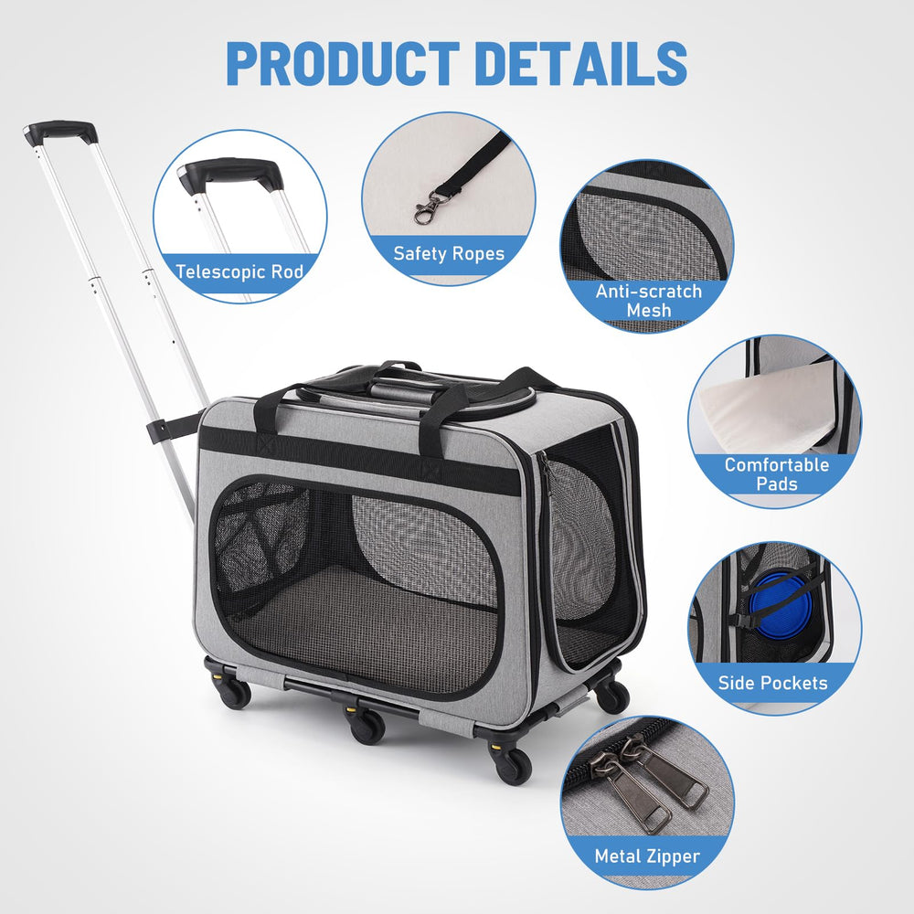 HOVONO top-loading pet carrier enables easy loading and comforting during trips.