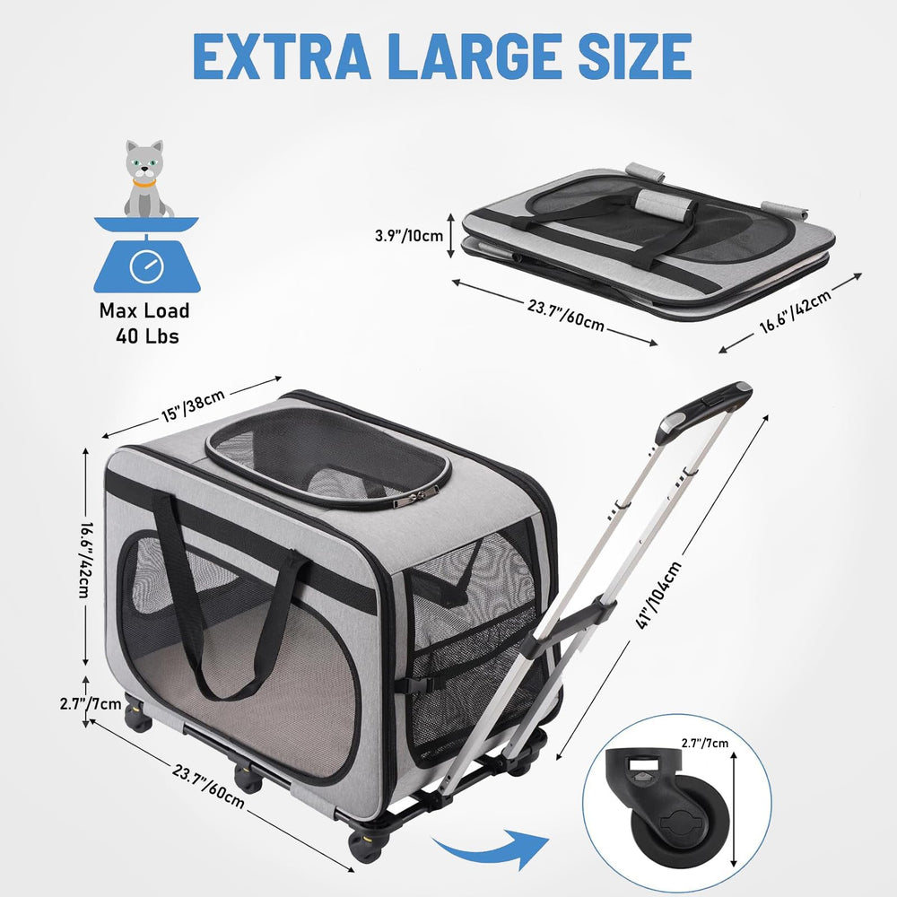 HOVONO ventilated cat carrier with mesh windows provides airflow and visibility.