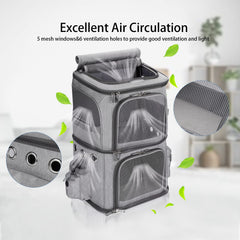 HOVONO ventilation mesh windows ensure airflow and pet visibility during travel.