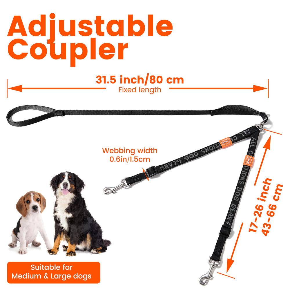HOWGO-padded-handle-option offers extra comfort for longer walks with two dogs