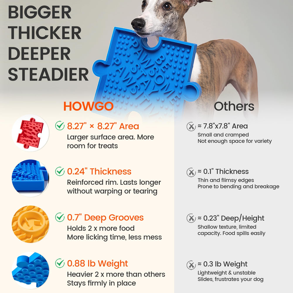 HowGo puzzle slow feeder lick mat yellow center bowl holds snacks for varied rewards