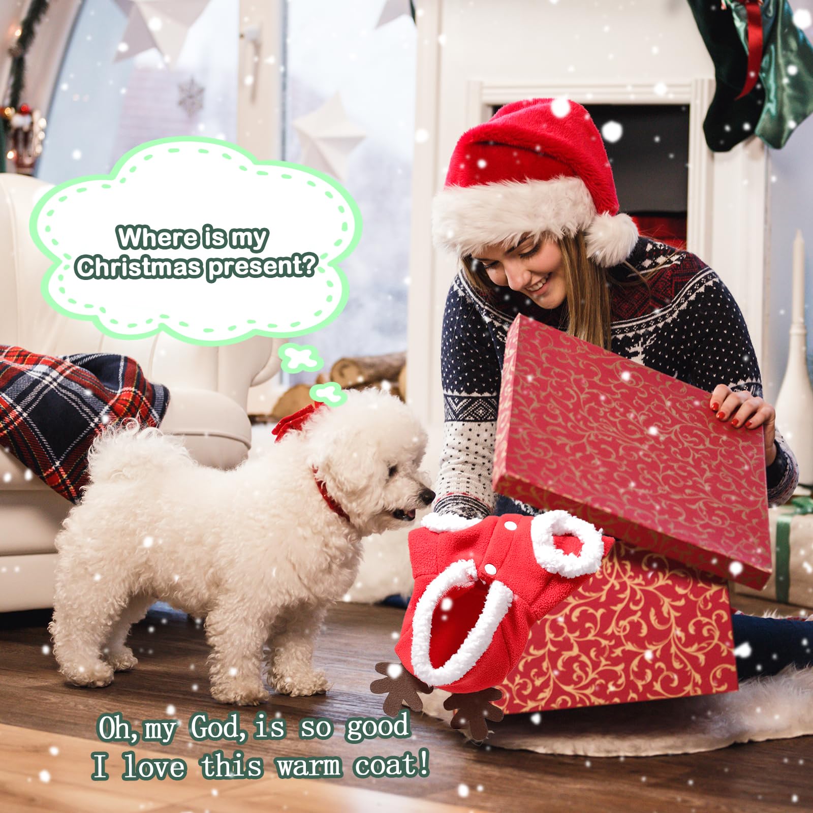 HOWWFALY dog christmas costume party-ready look for celebrations